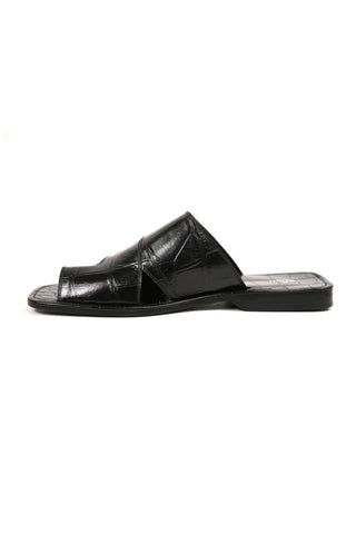 Artioli Pantelleria Alligator Print Leather Slip-On Sandal (ART1141)-AmbrogioShoes