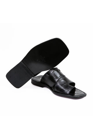 Artioli Pantelleria Alligator Print Leather Slip-On Sandal (ART1141)-AmbrogioShoes
