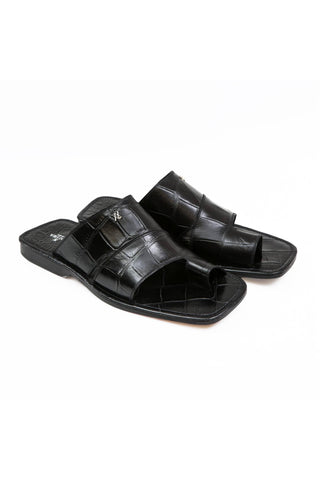 Artioli Pantelleria Alligator Print Leather Slip-On Sandal (ART1141)-AmbrogioShoes