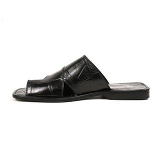 Artioli Pantelleria Men's Shoes Alligator Print Leather Slip-On Sandal (ART1141)-AmbrogioShoes