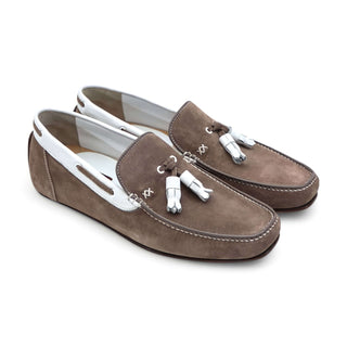 Artioli Positano Men's Luxury Italian Shoes Suede / Deer-Skin Tassels Driver (ART1110)-AmbrogioShoes
