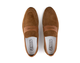 Artioli Salina Men's Shoes Suede & Calf-Skin Leather Penny Loafer (ART1191)