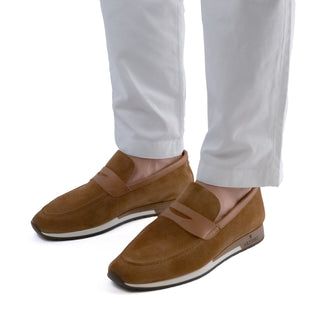 Artioli Salina Men's Shoes Suede & Calf-Skin Leather Penny Loafer (ART1191)