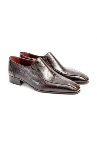 Artioli Siro Buffered Ostrich Classic Slip-on Loafers (ART1066)-Dellamoda