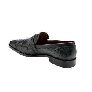 Belvedere Espada Men's Shoes Exotic Genuine Ostrich Split-Toe Penny Loafers (BV3153)-AmbrogioShoes