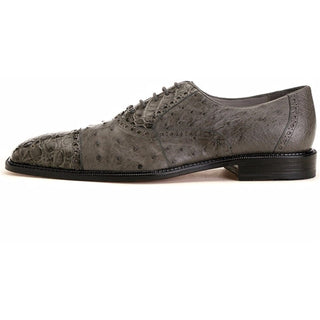 Belvedere Onesto II Mens Gray Genuine Ostrich and Crocodile Oxfords 1419-Gray-AmbrogioShoes