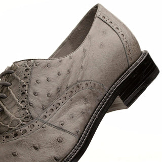 Belvedere Onesto II Mens Gray Genuine Ostrich and Crocodile Oxfords 1419-Gray-AmbrogioShoes