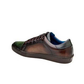 Belvedere Stone Y31 Men's Shoes Ostrich / Calf-Skin Leather Sneakers (BV3171)-AmbrogioShoes