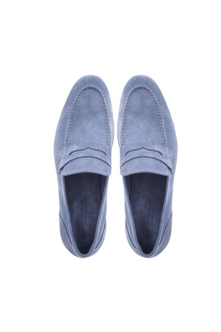 Bruno Magli Lastra Suede Unlined Slip-On Penny Loafer (BM1028)-AmbrogioShoes