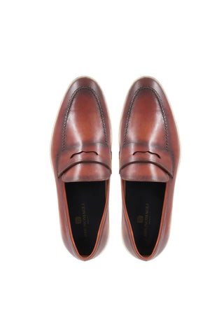 Bruno Magli Prato Leather Horse-Bit Slip-On Penny Loafer (BM1003)