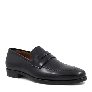 Bruno Magli Preston Men's Shoes Burnished Calf-Skin Leather Penny Loafer (BM1074)-AmbrogioShoes