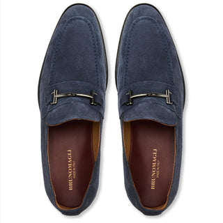 Bruno Magli Sante Men's Shoes Suede Leather Horse-Bit Loafer (BM1020)-AmbrogioShoes