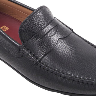 Bruno Magli Taranto Men's Shoes Tumbled Calf-Skin Leather Moccasin Penny Driver (BM1068)-AmbrogioShoes