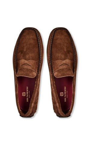 Bruno Magli Taranto Suede Moccasin Penny Driver-Dellamoda