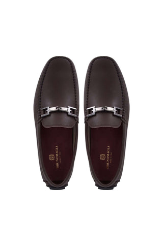 Bruno Magli Taso Leather Horse-Bit Moccasin Driver-Dellamoda