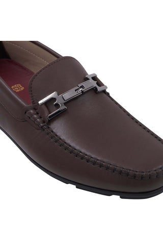 Bruno Magli Taso Leather Horse-Bit Moccasin Driver-Dellamoda