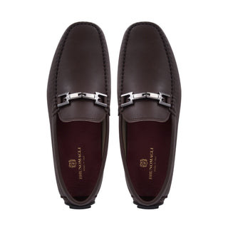 Bruno Magli Taso Men's Shoes Calf-Skin Leather Horse-Bit Moccasin Driver (BM1065)-AmbrogioShoes