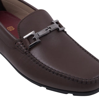Bruno Magli Taso Men's Shoes Calf-Skin Leather Horse-Bit Moccasin Driver (BM1065)-AmbrogioShoes