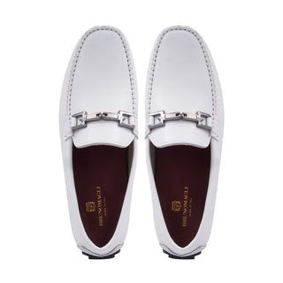 Bruno Magli Taso Men's Shoes Calf-Skin Leather Horse-Bit Moccasin Driver (BM1065)-AmbrogioShoes