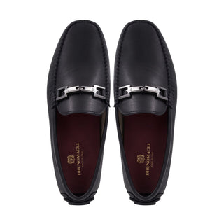 Bruno Magli Taso Men's Shoes Calf-Skin Leather Horse-Bit Moccasin Driver (BM1065)-AmbrogioShoes