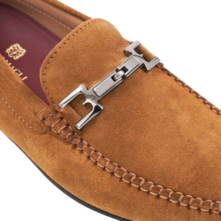 Bruno Magli Taso Men's Shoes Suede Leather Horse-Bit Moccasin Driver (BM1066)-AmbrogioShoes