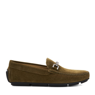 Bruno Magli Taso Men's Shoes Suede Leather Horse-Bit Moccasin Driver (BM1066)-AmbrogioShoes