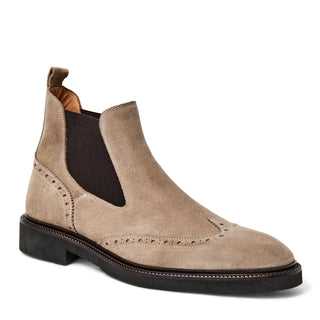 Bruno Magli Vespa Men's Shoes Suede Leather Slip-On Wing-Tip Chelsea Boot (BM1054)-AmbrogioShoes