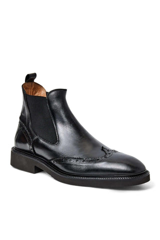 Bruno Magli Vespa Supple Calf-Skin Leather Slip-On Wing-Tip Chelsea Boot (BM1053)-AmbrogioShoes