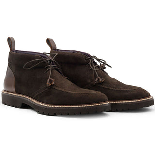 Zelli Italia Campo Men's Shoes Nicotine Goat-Skin Suede Chukka Boot (ZEL1072)