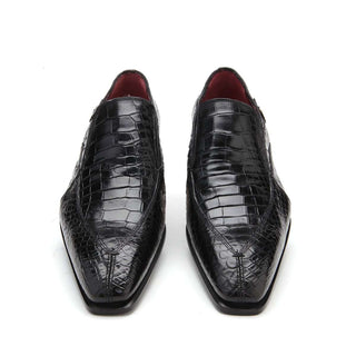 Caporicci 203 Men's Shoes Exotic Alligator Skin Slip-On Split-Toe Loafers (CAP1004)-AmbrogioShoes