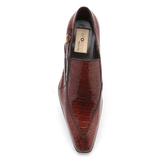Caporicci 203 Men's Shoes Exotic Alligator Skin Slip-On Split-Toe Loafers (CAP1004)-AmbrogioShoes