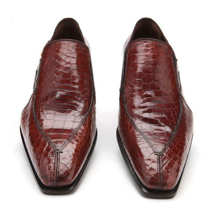 Caporicci 203 Men's Shoes Exotic Alligator Skin Slip-On Split-Toe Loafers (CAP1004)-AmbrogioShoes