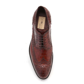 Caporicci 3318 Men's Shoes Exotic Alligator Skin Wing-Tip Derby (CAP1114)-AmbrogioShoes