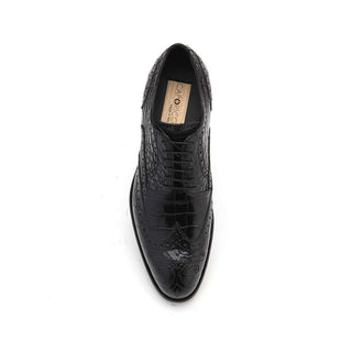 Caporicci 3318 Men's Shoes Exotic Alligator Skin Wing-Tip Derby (CAP1114)-AmbrogioShoes