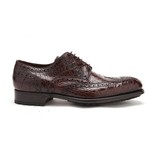 Caporicci 3318 Men's Shoes Exotic Alligator Skin Wing-Tip Derby (CAP1114)-AmbrogioShoes