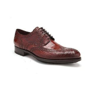 Caporicci 3318 Men's Shoes Exotic Alligator Skin Wing-Tip Derby (CAP1114)-AmbrogioShoes