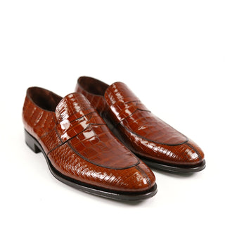 Caporicci 3321 Men's Shoes Exotic Alligator Skin Penny Loafers (CAP1118)-AmbrogioShoes