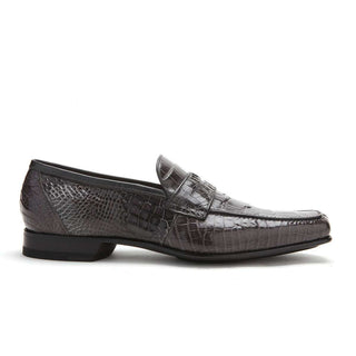 Caporicci Men's Luxury Italian Shoes Grey Alligator Loafers ART9961 (CAP1020)-AmbrogioShoes