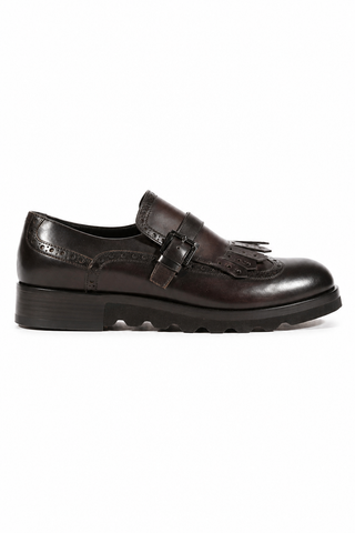 Cesare Paciotti Buckhold black calf loafers, Italian leather men's loafers