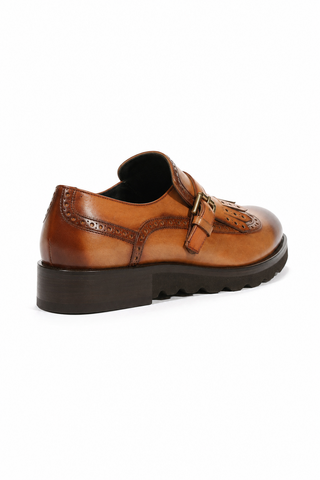 Cesare Paciotti Buckhold Loafers Camel/Brown Two Tone Tamponato Cuoio (CPM5478)