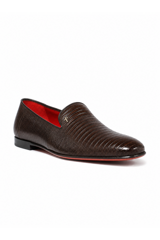 Cesare Paciotti Lizard Fondente Loafer-Dellamoda