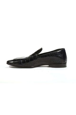 Cesare Paciotti Luxury Italian Men's Loafers Croc Embossed Cocco Lux Navy Designer Shoes (CPM5449)-AmbrogioShoes