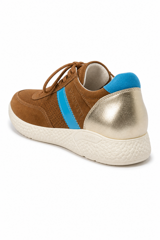 Cesare Paciotti Luxury Italian Men's 4US Cam Cuoio Lam Oro Brown Sneakers (CPM5318)