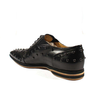 Cesare Paciotti Luxury Italian Mens Shoes Baby Lux Black Leather Oxfords (CPM2411)-AmbrogioShoes