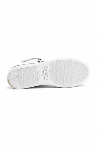 Cesare Paciotti Luxury Italian Men's Designer Shoes Dan Bianco Dakar Black / White Leather Sneakers (CPM3032)-AmbrogioShoes