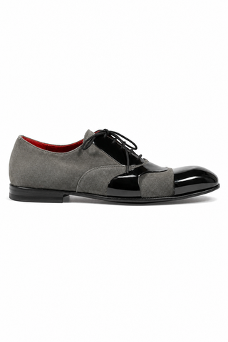 Cesare Paciotti Luxury Italian Men's Designer Shoes Kid Suede Antracite Suede / Plastic Oxfords (CPM2574)