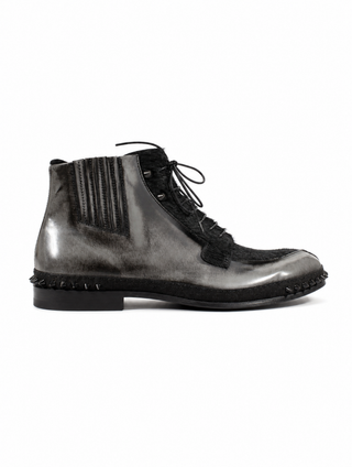 Cesare Paciotti Luxury Italian Men's Designer Shoes Magic Old Antrac Pony Boots (CPM2533)