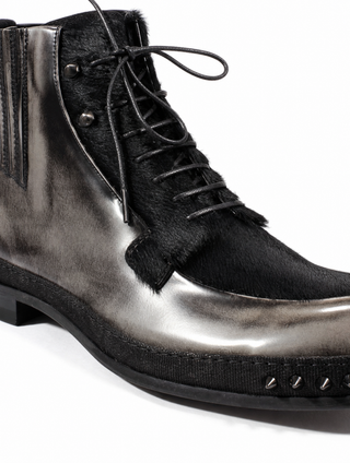 Cesare Paciotti Luxury Italian Men's Designer Shoes Magic Old Antrac Pony Boots (CPM2533)