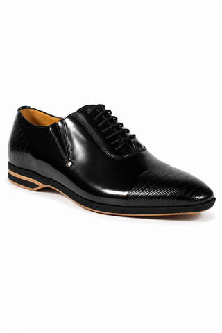 Cesare Paciotti Luxury Italian Men's Designer Shoes Magic Old Black Leather Oxfords (CPM2413)
