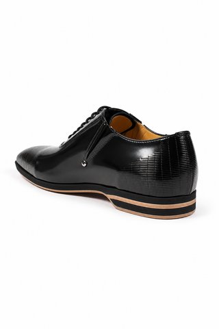 Cesare Paciotti Luxury Italian Men's Designer Shoes Magic Old Black Leather Oxfords (CPM2413)